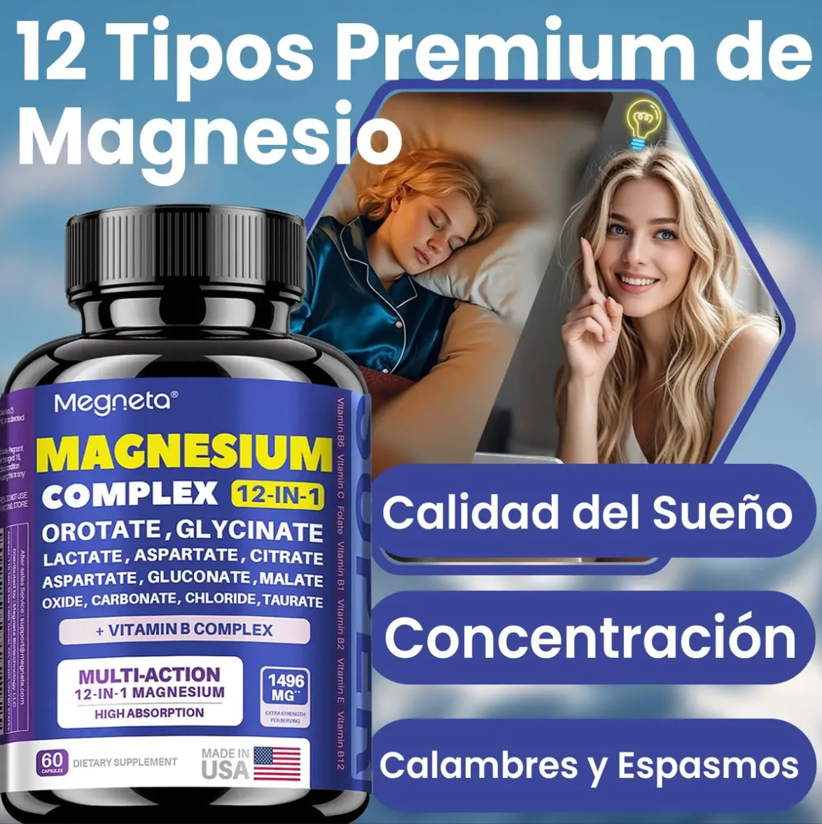 Suplemento Megneta Magnesio Complex 60cp