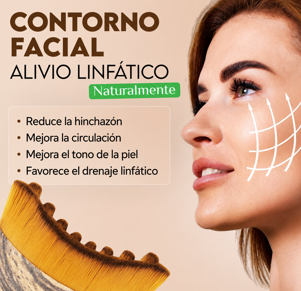 Cepillo Facial para Contorno Linfático