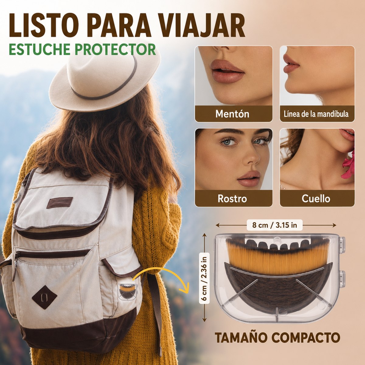 Cepillo Facial para Contorno Linfático
