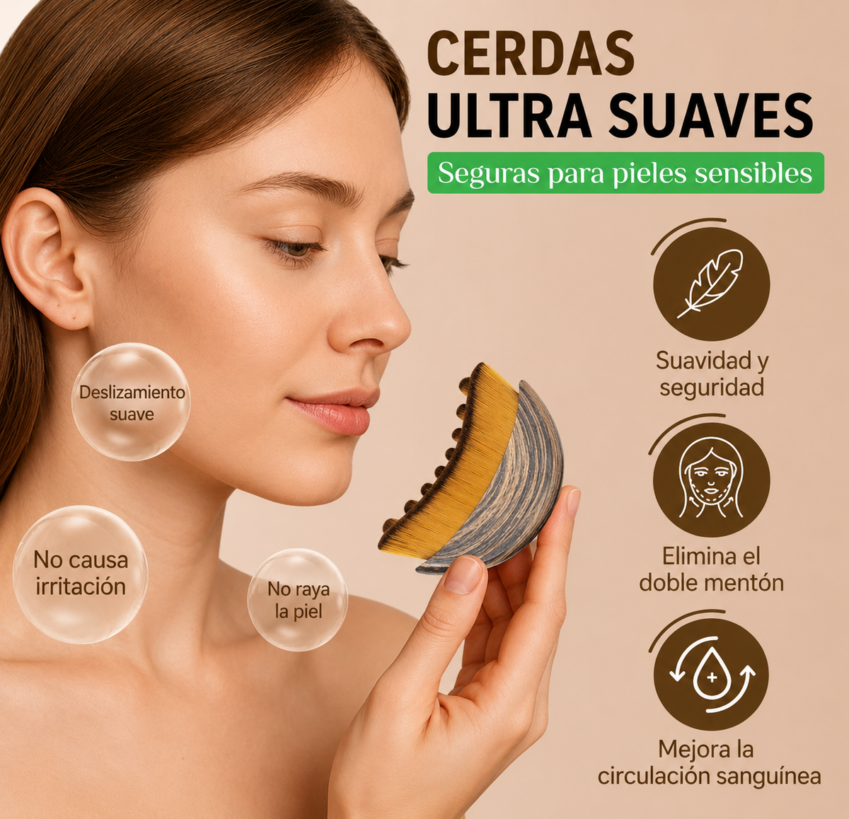 Cepillo Facial para Contorno Linfático